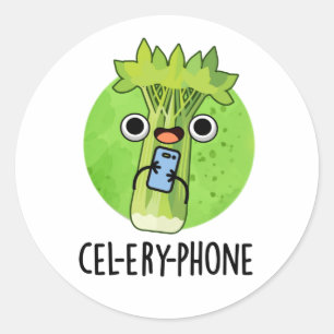 Cel-lery Mobil Funny Celery Veggie Pun Runt Klistermärke