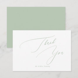 Celadon Grön DIY färger Luxe Script Tack Kort
