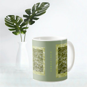 Celadon Grönt Hydrangea Blommigt Kaffemugg
