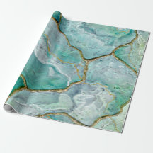 Celadon Grönt, Jade, Mint Kintsugi Geode