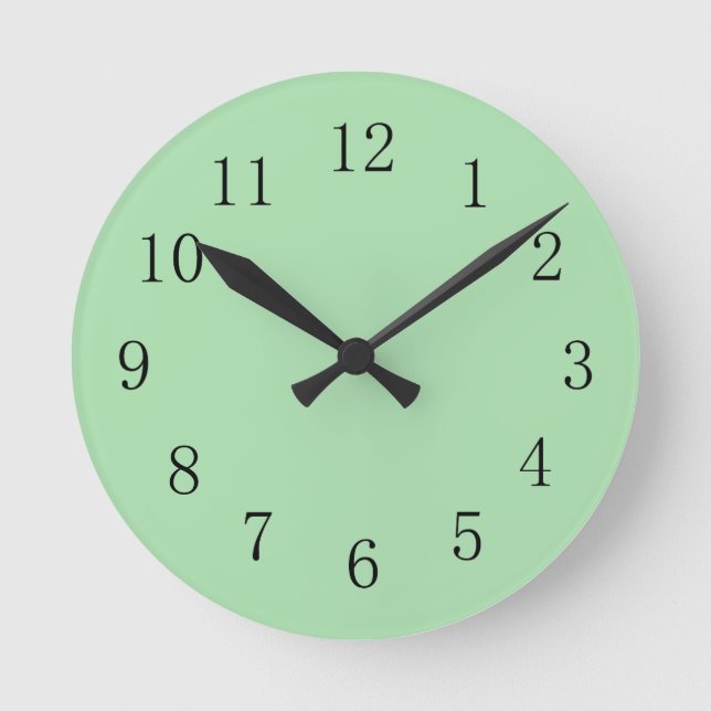 Celadon Grönt Wall Clock Rund Klocka (Framsida)