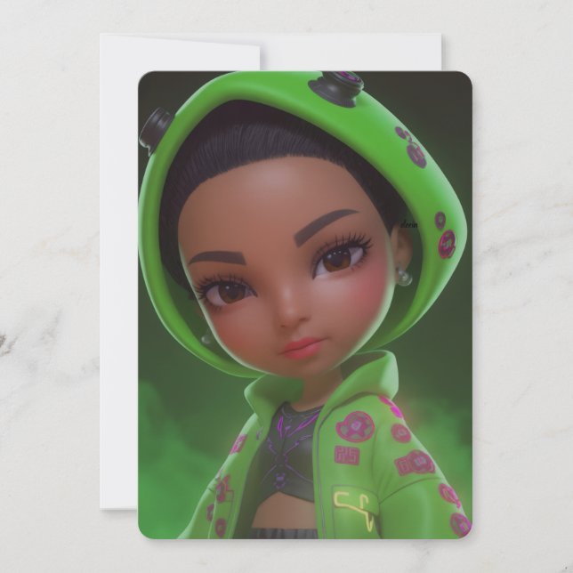 Celadon-teckenkort Inbjudningar (Framsida)