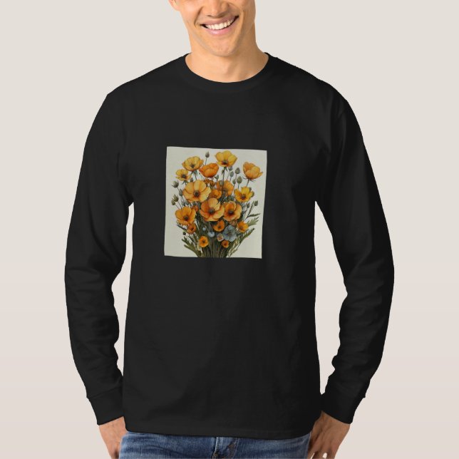 Celandine Bouquet Blommigt Pastel Färg Graphic T Shirt (Framsida)