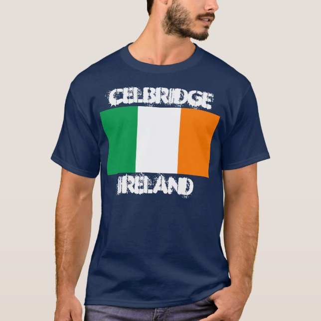 Celbridge, Irland med irländskt flagga Tee Shirt (Framsida)
