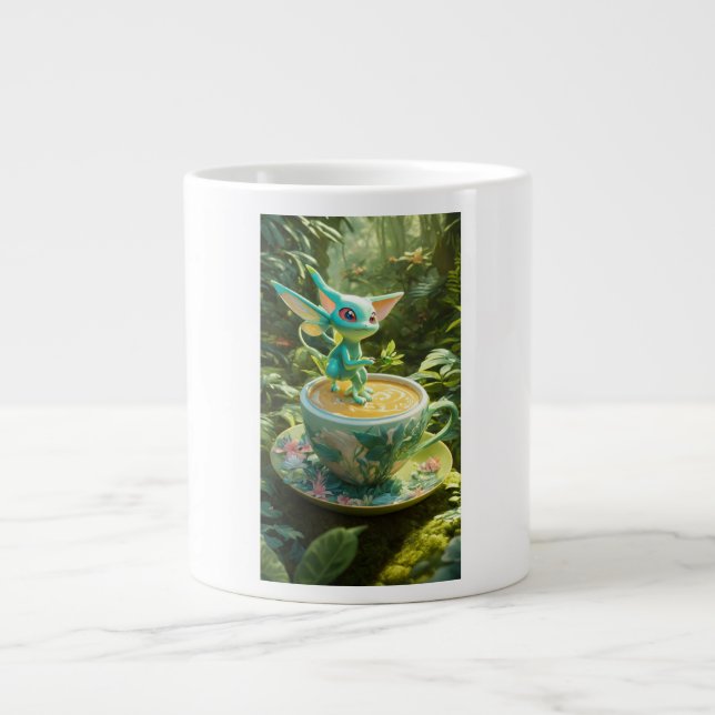 Celebi & Mew's Jungle Matcha Äventyr Specialty Jumbo Mugg (Framsidan)