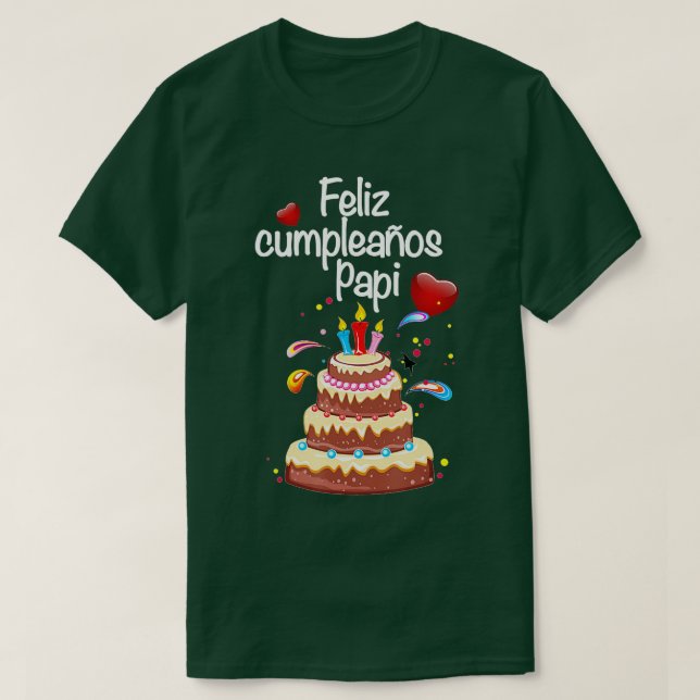 Celebracion de Pappa Feliz Cumpleanos Papi T Shirt (Design framsida)