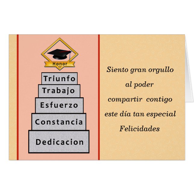 Celebrando el triunfo de tu graduacion hälsningskort (Framsidan Horizontal)