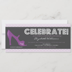 CELEBRAT! Billboard Bachelorette Inbjudan (lila)