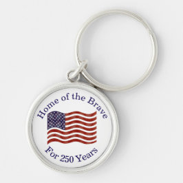 Celebrate America 250 #35 Rund Silverfärgad Nyckelring