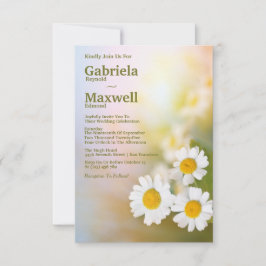 Celebrate Beauty Nature White Daisy Bröllop Inbjudningar