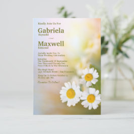 Celebrate Beauty Nature White Daisy Bröllop Inbjudningar