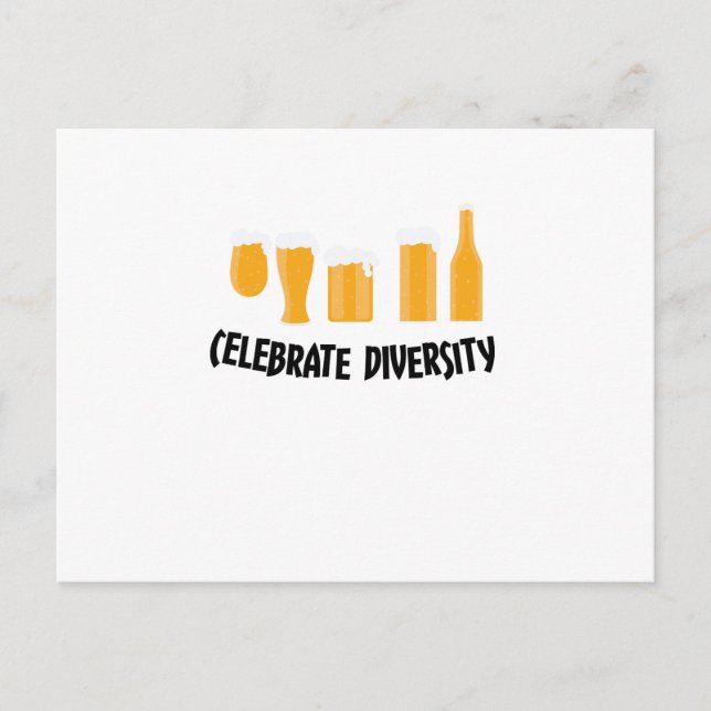 Celebrate Beer Diversity Funny Drinker Gifts Vykort (Framsida)