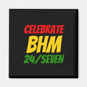 CELEBRATE BHM 24/SJU svart historik Månad Magnet