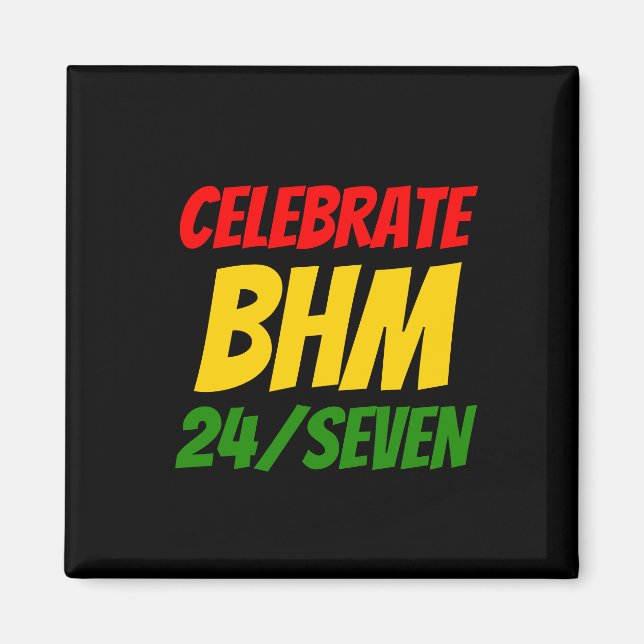 CELEBRATE BHM 24/SJU svart historik Månad Magnet (Framsidan)