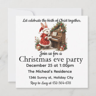 Celebrate Birth of Christ White Bunny Christmas