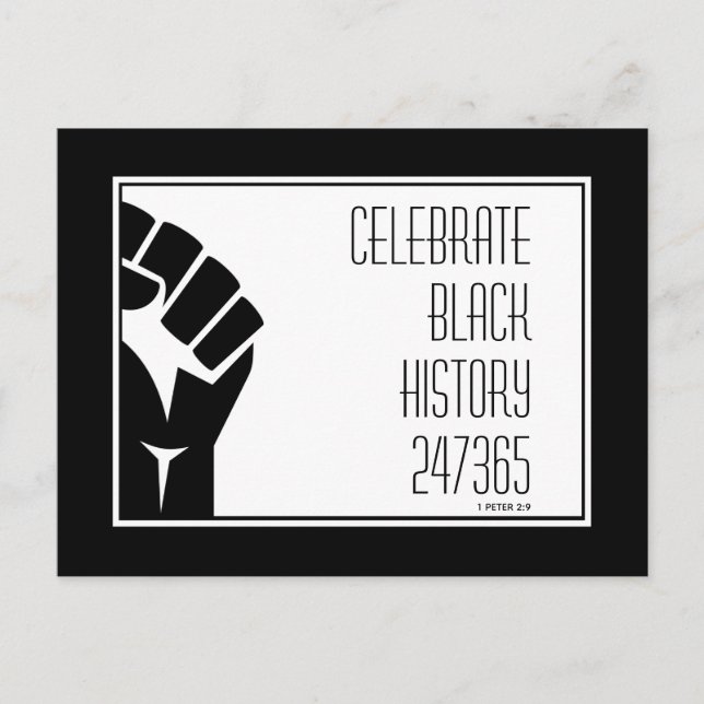 CELEBRATE BLACK-HISTORIA 247365 Power Fist Anpassn Vykort (Framsida)