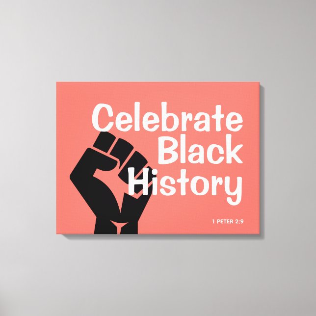 CELEBRATE BLACK HISTORY BHM Motivational Coral Canvastryck (Framsida)