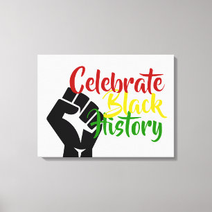 CELEBRATE BLACK HISTORY BHM Motivering Canvastryck