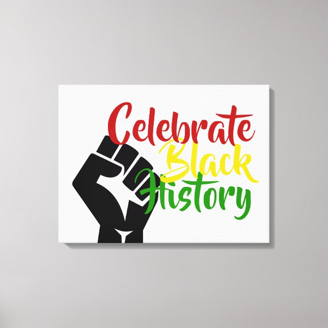 CELEBRATE BLACK HISTORY BHM Motivering Canvastryck (Framsida)