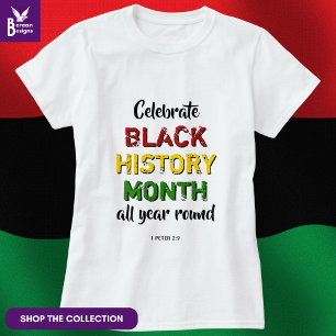 CELEBRATE BLACK HISTORY MÅNAD BHM Christian Bible T Shirt