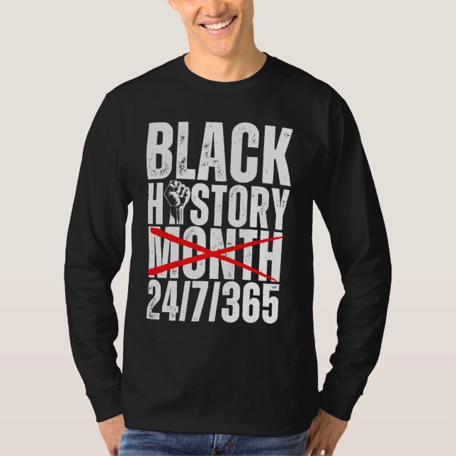 Celebrate Black History Month 247 African American T Shirt (Framsida)