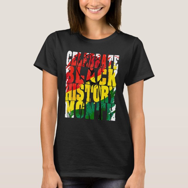 Celebrate Black History Month African American Pri T Shirt (Framsida)