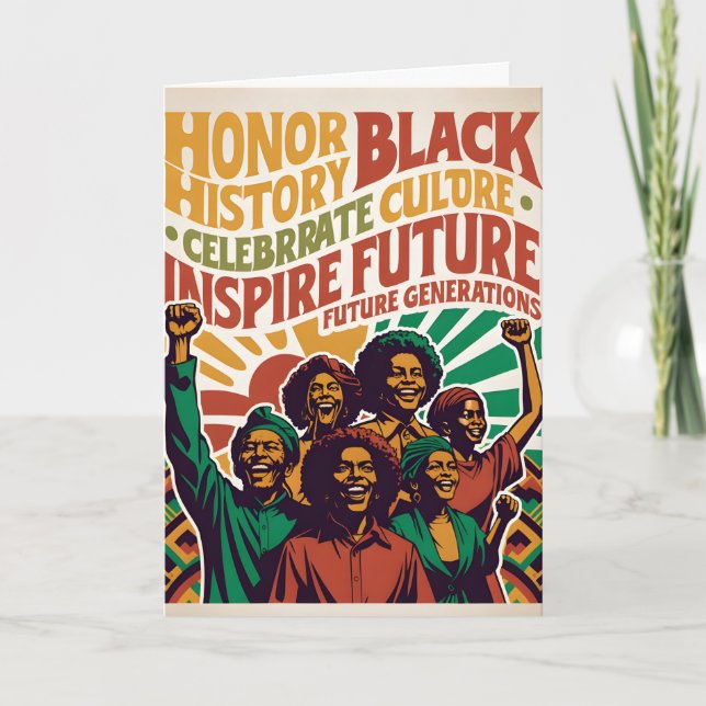 CELEBRATE BLACK HISTORY MONTH Customizable Kort (Framsida)