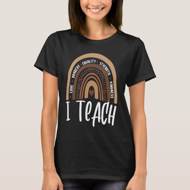 Celebrate Black History Month I Teach Black Histor T Shirt (Framsida)