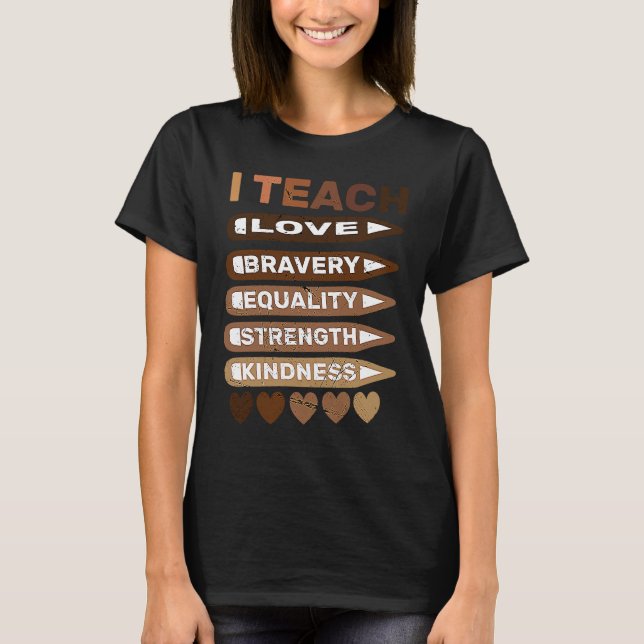 Celebrate Black History Month I Teach Black Histor T Shirt (Framsida)