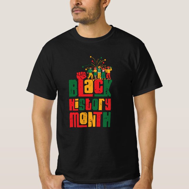 Celebrate Black History Month with Pride T Shirt (Framsida)