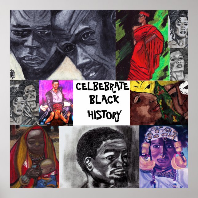 CELEBRATE BLACK HISTORY NEGRO COLLAGE poster (Framsidan)