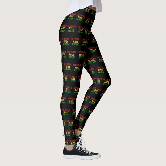 CELEBRATE BLACK HISTORY Red Gult Grönt BHM Leggings (Höger)