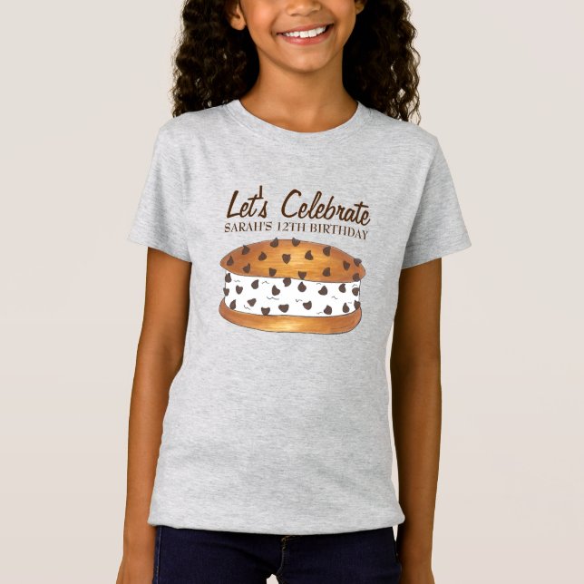 Celebrate Chipwich Ice Cream Social Födelsedagsfes T Shirt (Framsida)