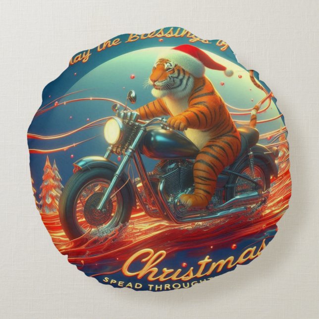 Celebrate christmas rund kudde (Baksidan)