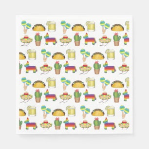 Celebrate Cinco de Mayo Fiesta Taco Piñata Cactus Pappersservett