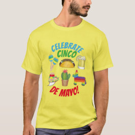 Celebrate Cinco de Mayo Fiesta Taco Piñata Cactus T Shirt