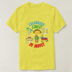 Celebrate Cinco de Mayo Fiesta Taco Piñata Cactus T Shirt