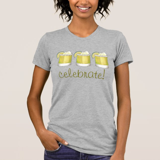 Celebrate Cinco de Mayo Margarita Cocktail Drink Tee Shirt (Framsida)