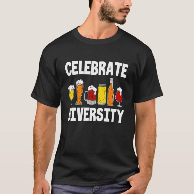 Celebrate Diversity Craft Beer Drink Root Beer  Al T Shirt (Framsida)