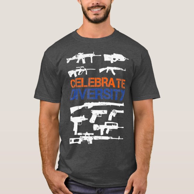 Celebrate Diversity Different    GunGun Älskare T Shirt (Framsida)