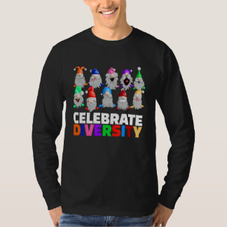 Celebrate Diversity Funny Garden Gnome Shirt for G T