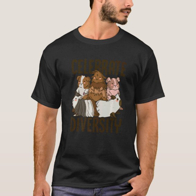 Celebrate Diversity Guinea Pig Owner Pet Cavy Anim T Shirt (Framsida)