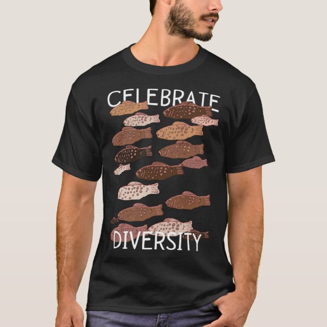 Celebrate Diversity Inclusion Gummy Fish Racial Eq T Shirt (Framsida)
