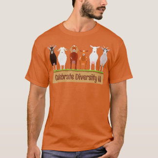 Celebrate Diversity Pet Funny Goats för Goat Lov T Shirt