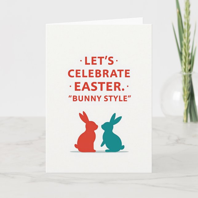 Celebrate Easter Bunny Style Card Kort (Framsida)