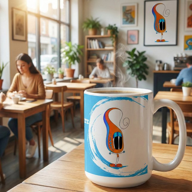 Celebrate Every Day Colorful Cartoon Kaffemugg (Take a look at this awesome cartoon character mug! )