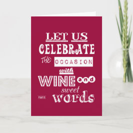 Celebrate [födelsedag] WIth Vin och Sweet Ord Kort