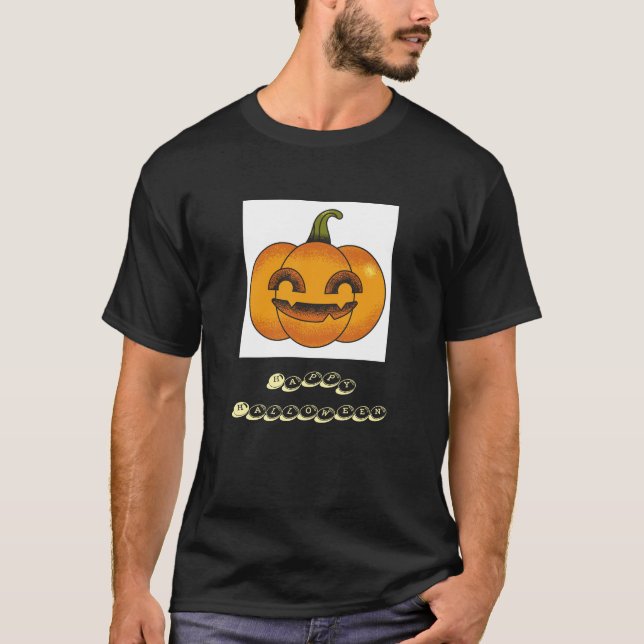 Celebrate Happy halloween Pumpkin Clothing Manar T Shirt (Framsida)