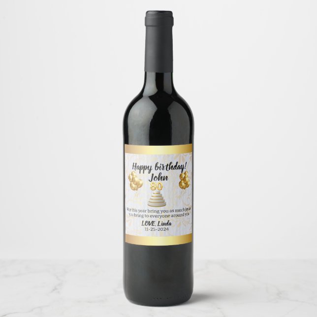 Celebrate in Style: Customizable Wine Bottle Label Vinflaska Etikett (Framsida)