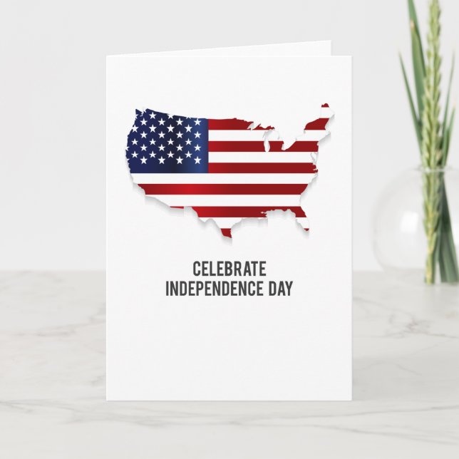Celebrate Independence day USA flagga Kort (Framsida)